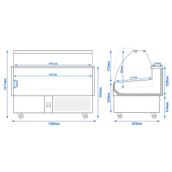 Холодильная витрина для рыбы GGM Gastro FTA150N (Inox) Thumb