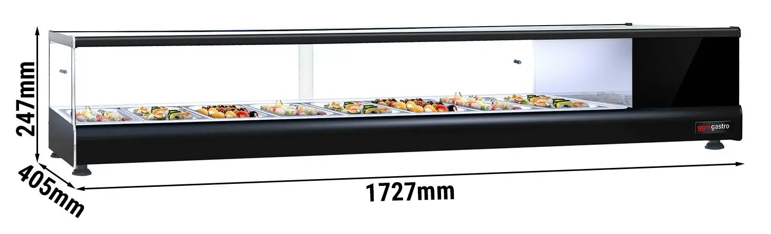 Холодильная витрина для суши GGM Gastro KAVND813 (Black) - 11