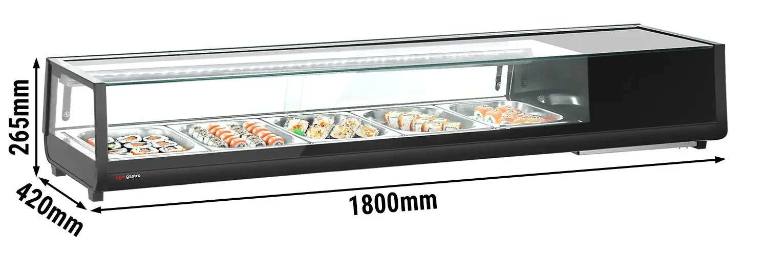 Холодильная витрина для суши GGM Gastro SKAVENR512 (Black) - 7
