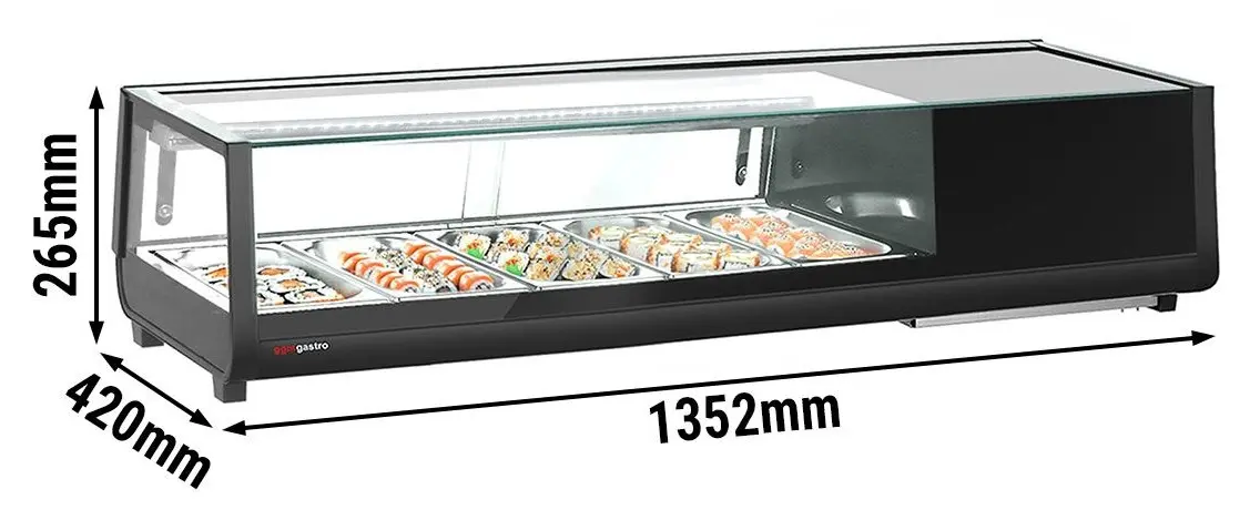 Vitrina frigorifica pentru sushi GGM Gastro SKAVENR513 (Black) - 9