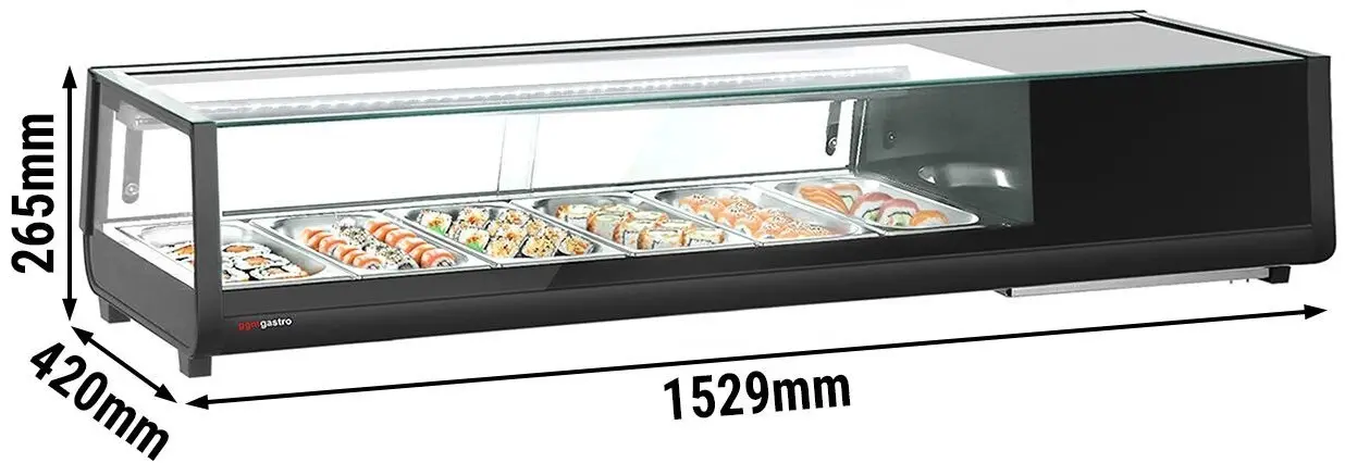 Vitrina frigorifica pentru sushi GGM Gastro SKAVENR613 (Black) - 8