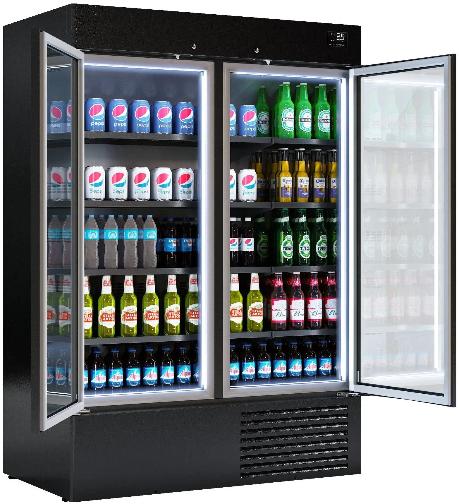 Vitrina frigorifica GGM Gastro GKI1310S (Black) - 3