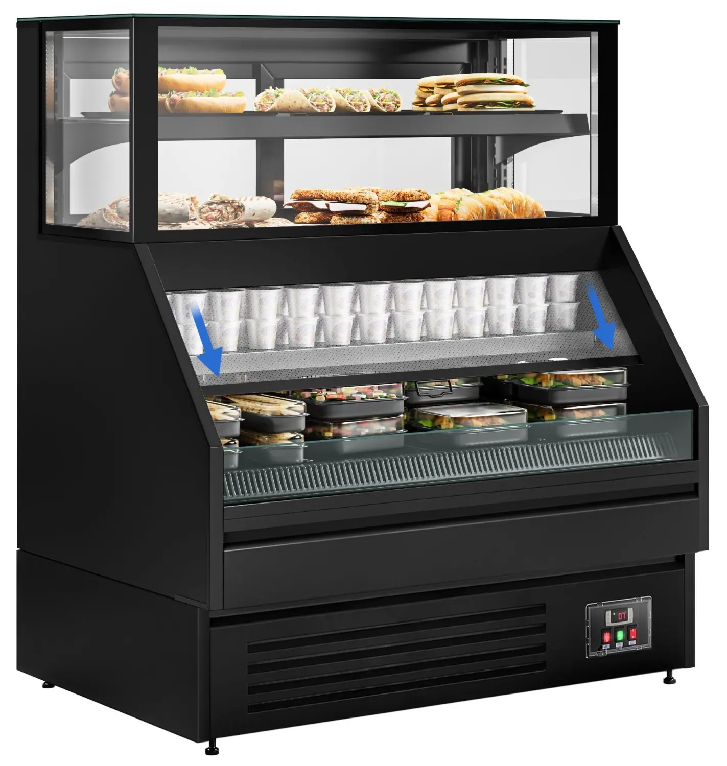 Холодильная витрина GGM Gastro Helsinki VTBL128N (Black) - 2