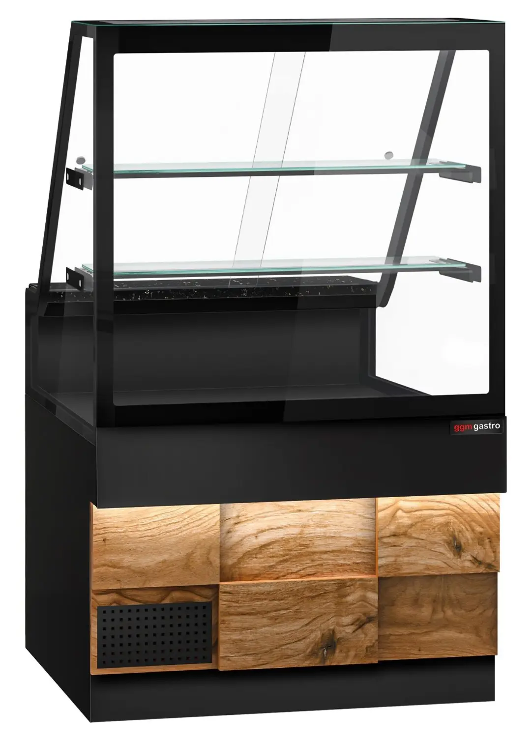 Vitrina frigorifica GGM Gastro Toronto KTHE100DN (Black/Natural) - 2