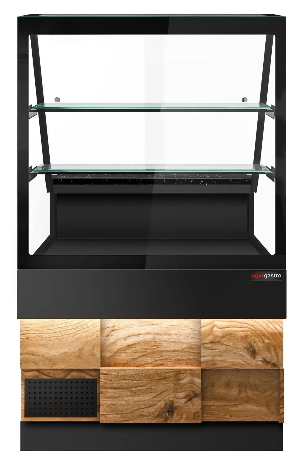 Vitrina frigorifica GGM Gastro Toronto KTHE100DN (Black/Natural) - 3