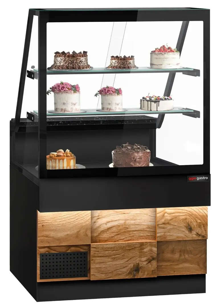 Vitrina frigorifica GGM Gastro Toronto KTHE100DN (Black/Natural)