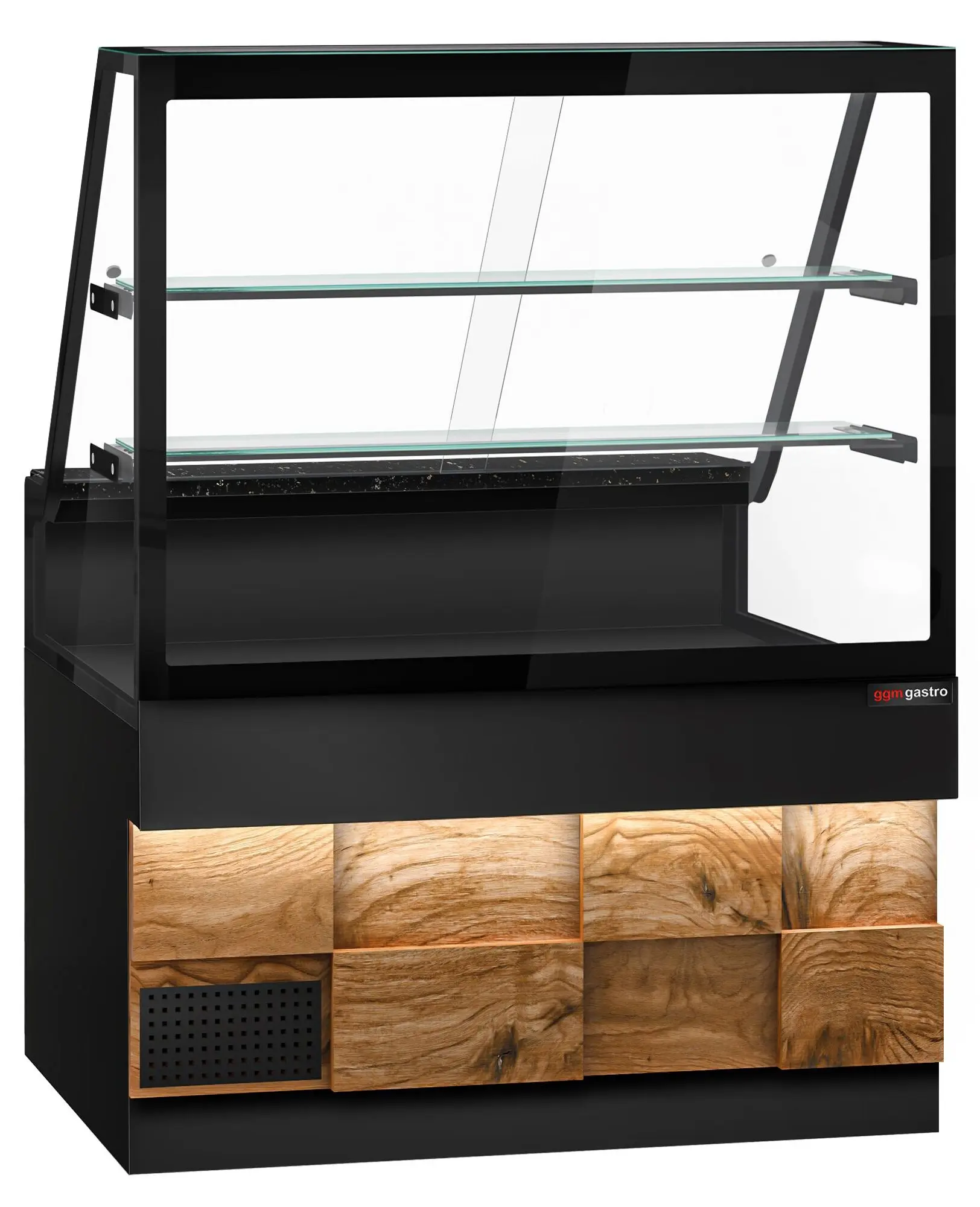 Vitrina frigorifica GGM Gastro Toronto KTHE130DN (Black/Natural) - 2