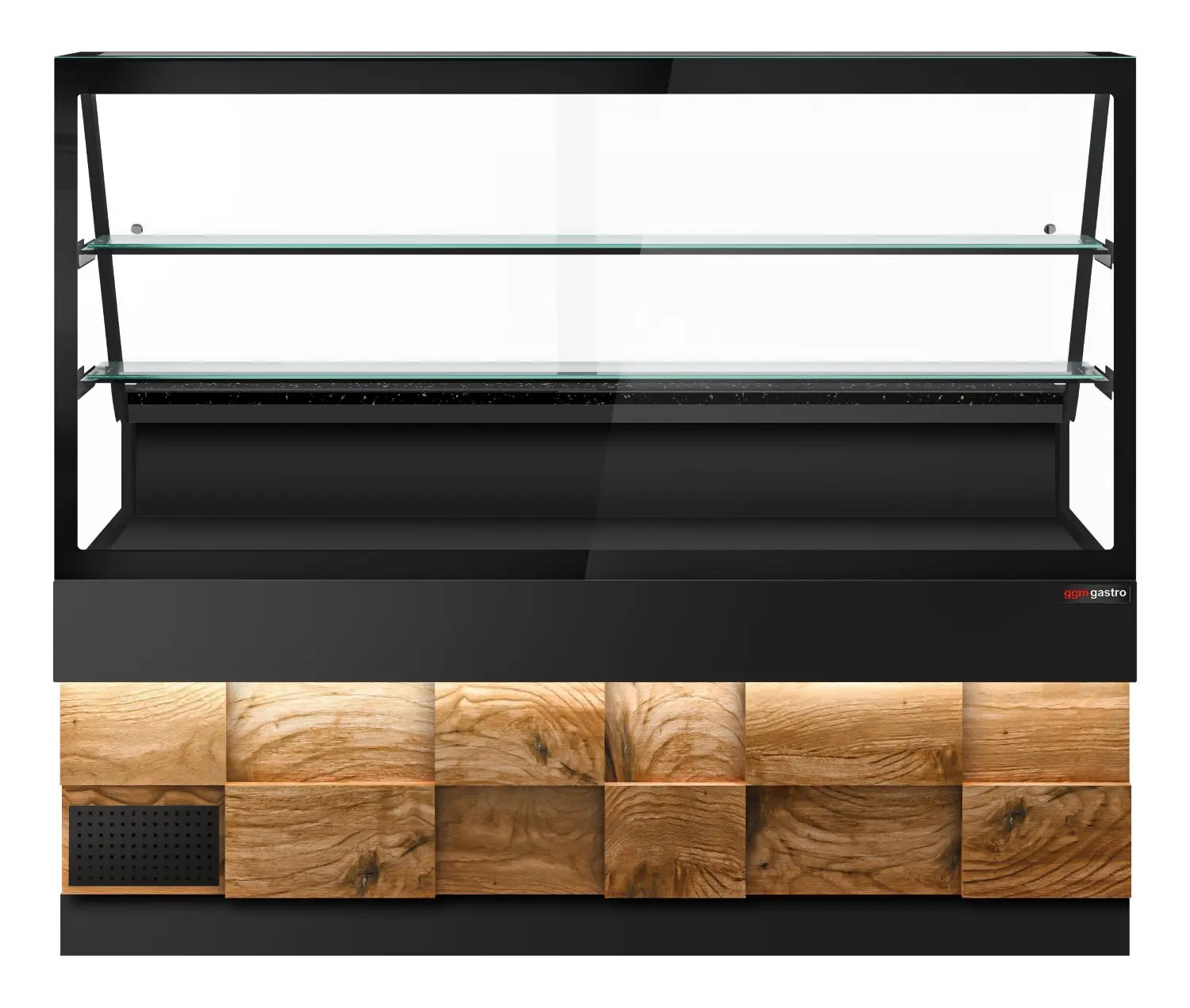 Vitrina frigorifica GGM Gastro Toronto KTHE200DN (Black/Natural) - 2