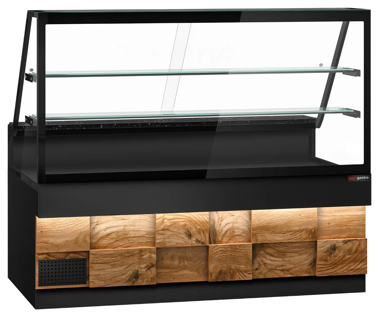 Vitrina frigorifica GGM Gastro Toronto KTHE200DN (Black/Natural) - 3