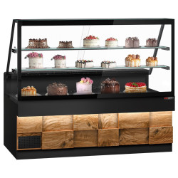 Vitrina frigorifica GGM Gastro Toronto KTHE200DN (Black/Natural)