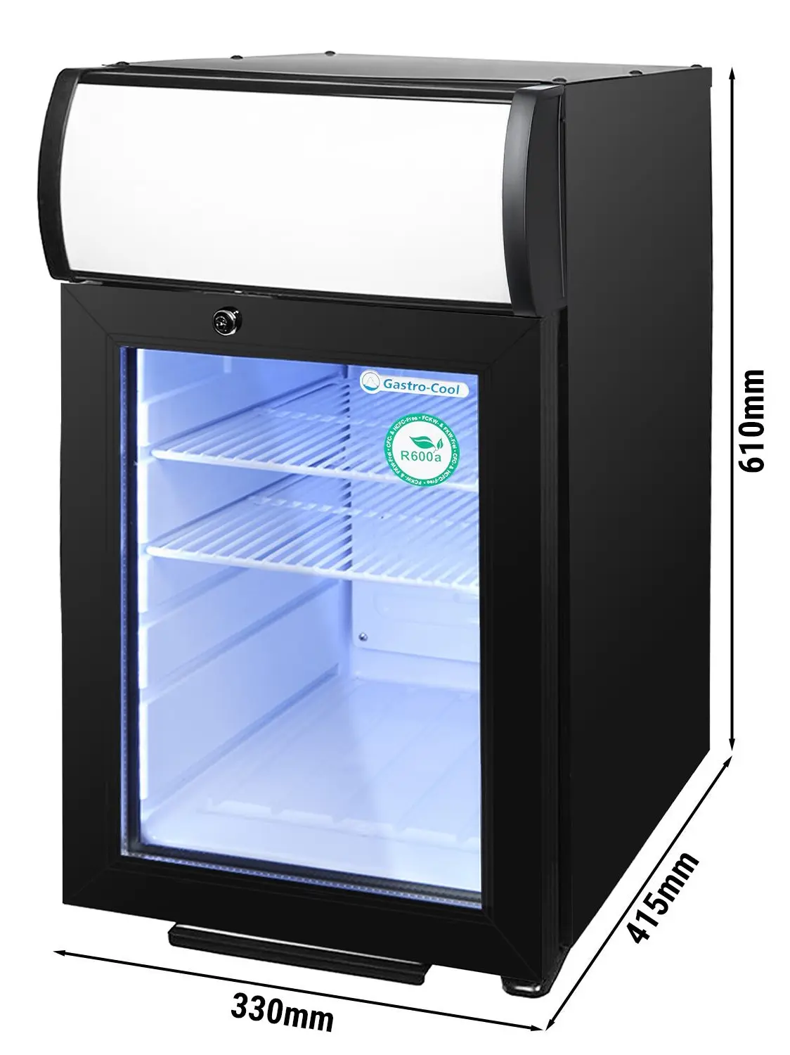 Холодильная витрина мини-бар GGM Gastro-Cool 101200 (Black) - 11