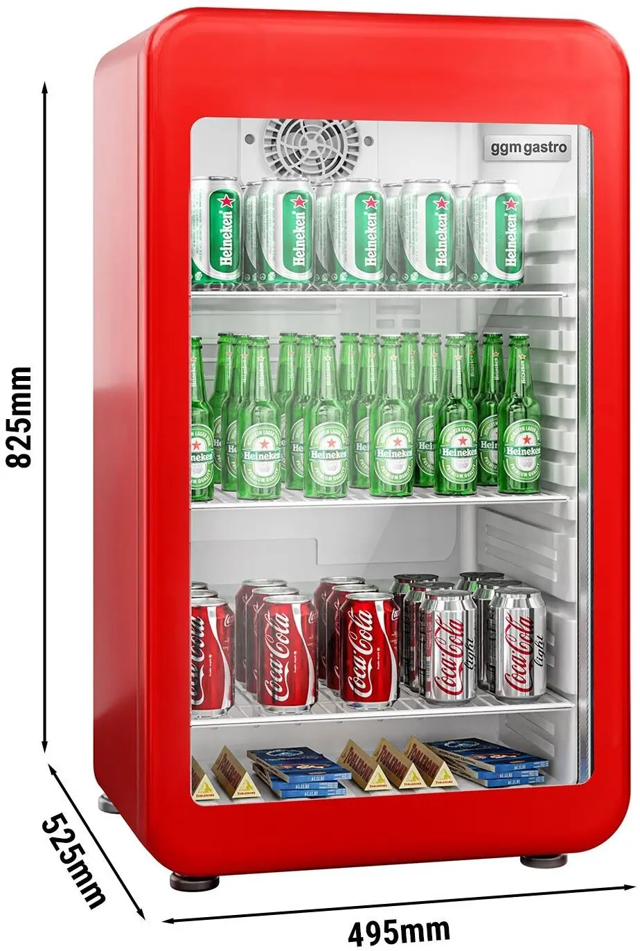 Vitrina frigorifica mini bar GGM Gastro MBKX136RN (Red) - 12