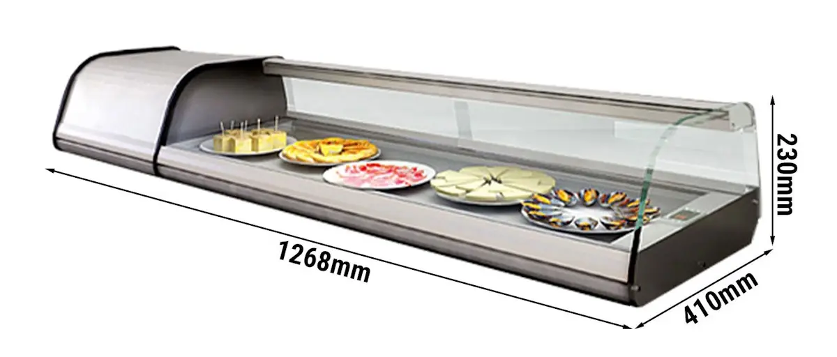 Холодильная витрина настольная GGM Gastro ATEI134 (Inox) - 2
