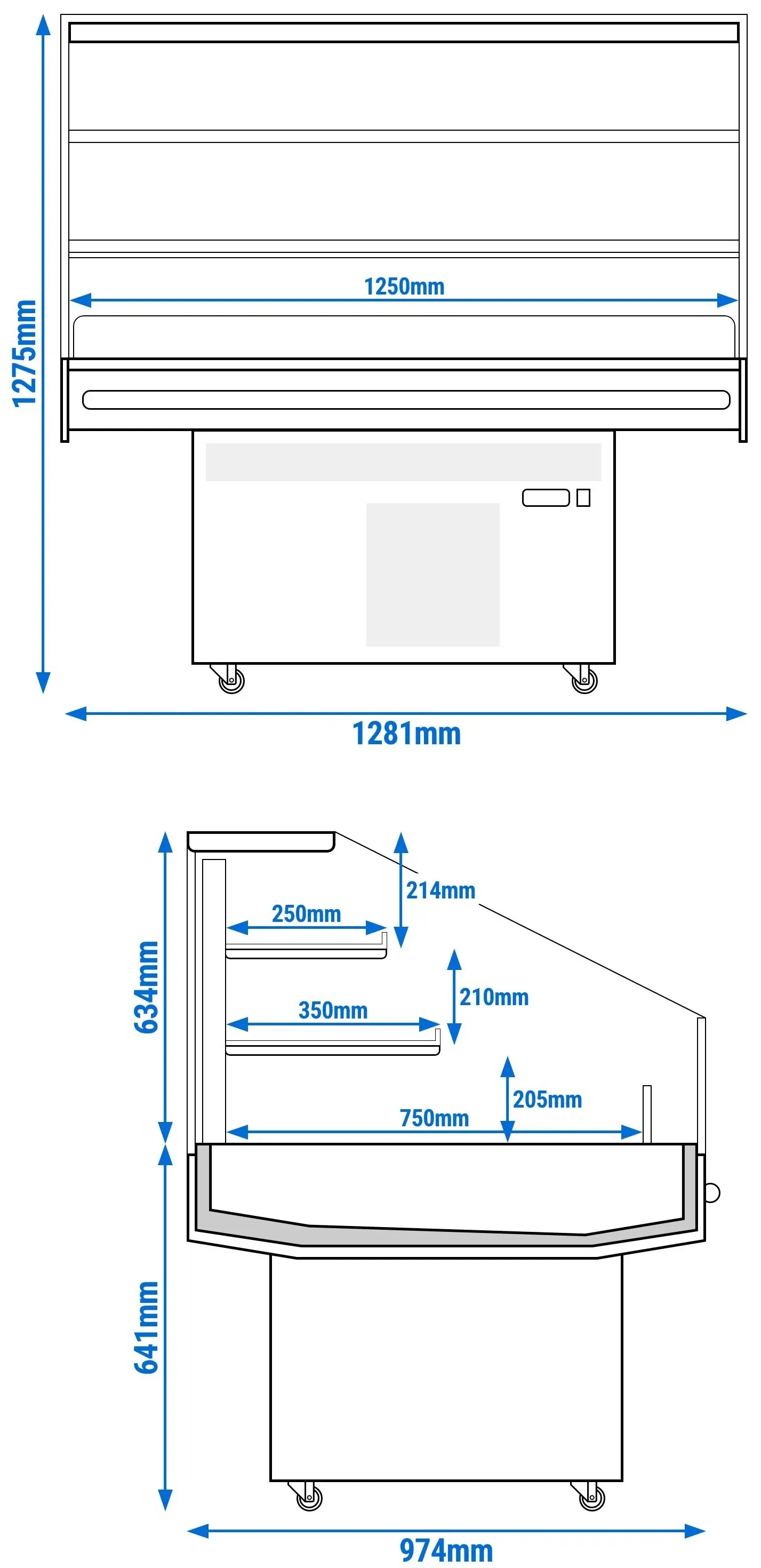 Vitrină frigorifică insulă GGM Gastro KTHDA130 (Black) - 5