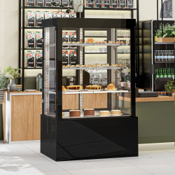 Кондитерская холодильная витрина GGM Gastro KTG127W (Black) Thumb