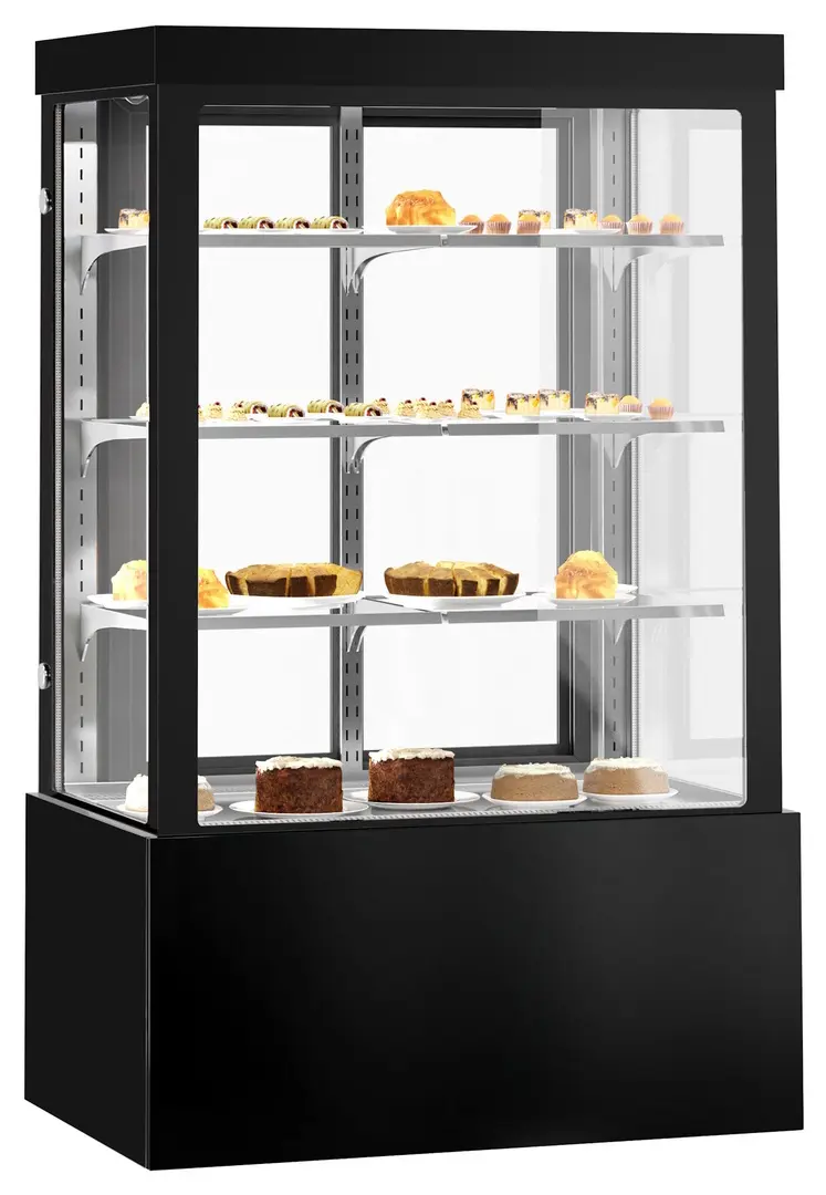 Кондитерская холодильная витрина GGM Gastro KTG127W (Black)