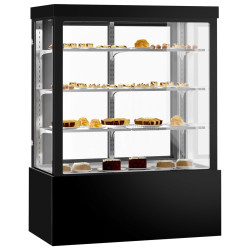 Кондитерская холодильная витрина GGM Gastro KTG157W (Black)
