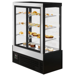 Кондитерская холодильная витрина GGM Gastro KTG157W (Black) Thumb