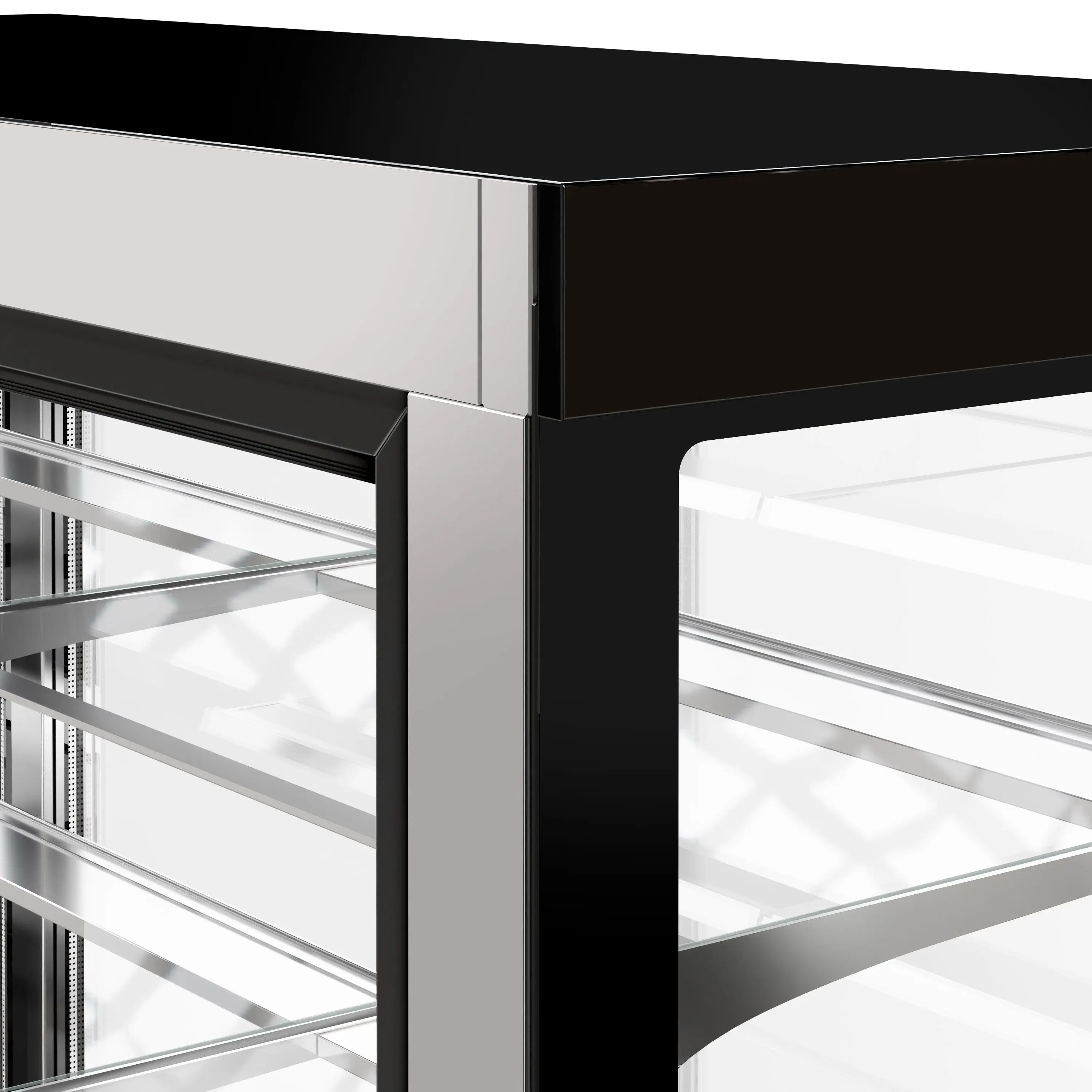Кондитерская холодильная витрина GGM Gastro KTG187W (Black) - 5