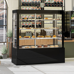 Кондитерская холодильная витрина GGM Gastro KTG187W (Black) Thumb