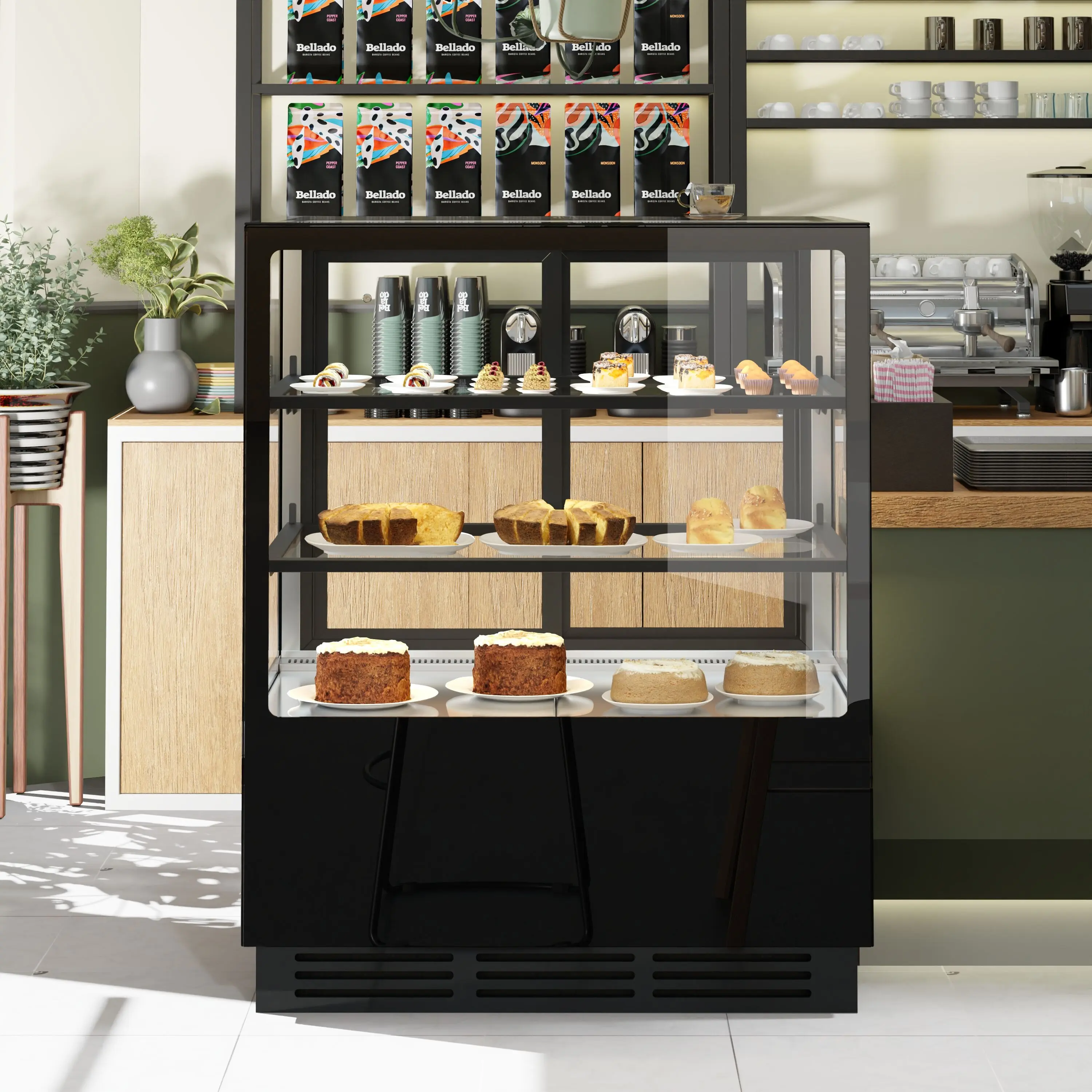 Vitrina frigorifica de patiserie GGM Gastro KTGSF107S (Black) - 13