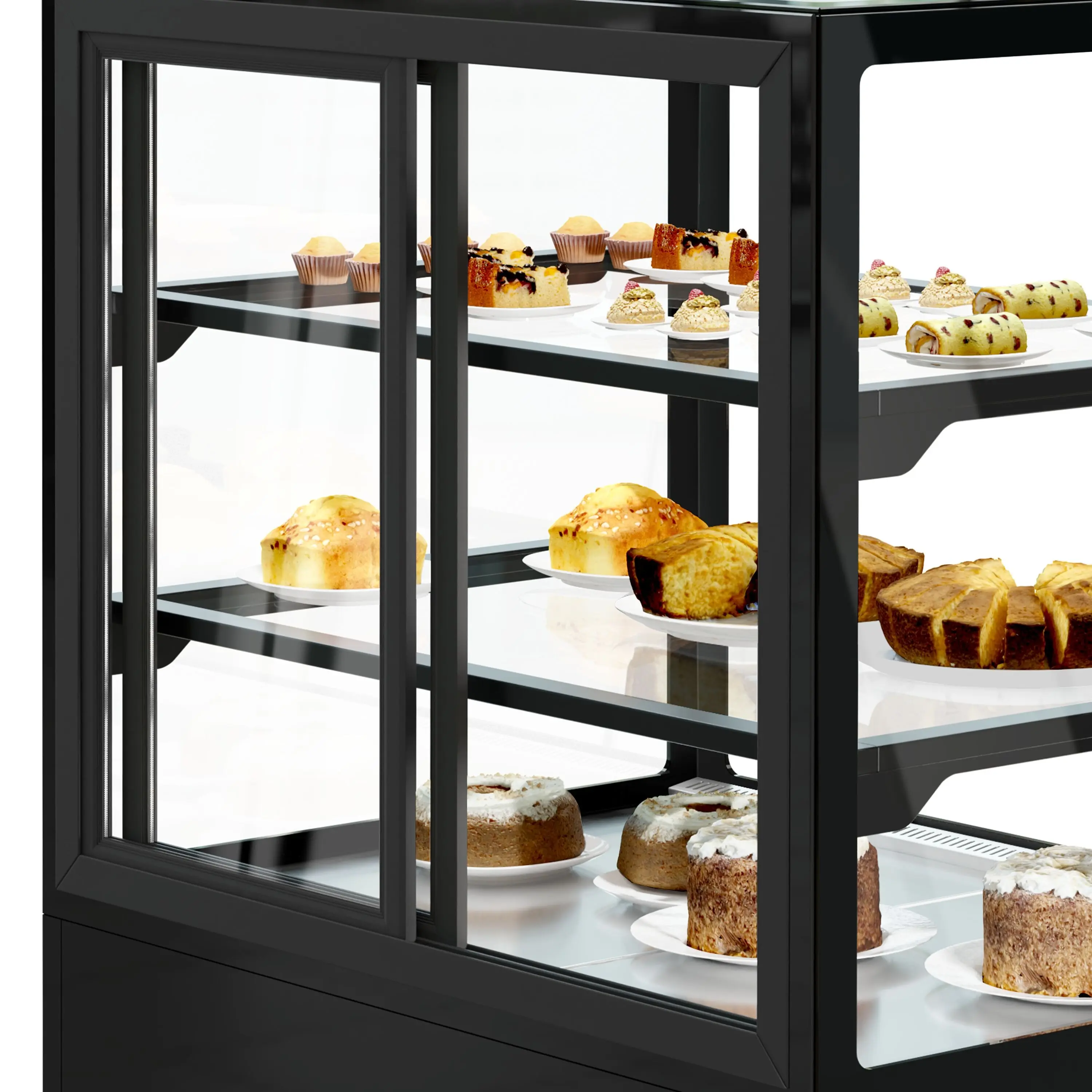 Vitrina frigorifica de patiserie GGM Gastro KTGSF107S (Black) - 4