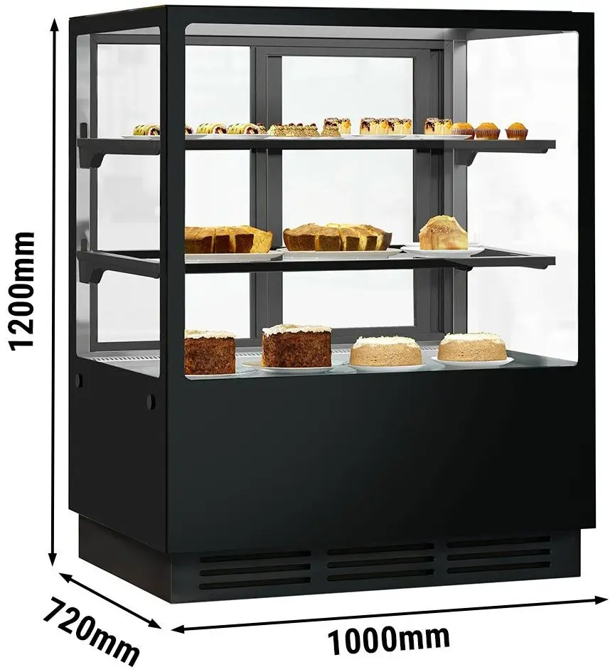 Vitrina frigorifica de patiserie GGM Gastro KTGSF107S (Black) - 9