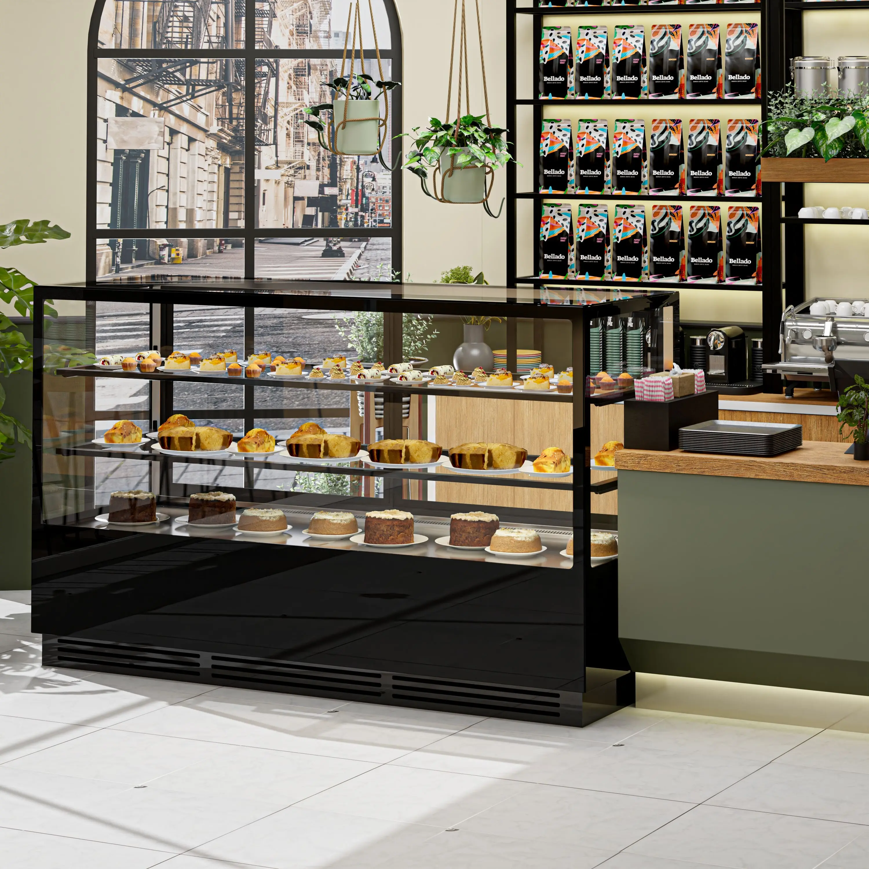 Vitrina frigorifica de patiserie GGM Gastro KTGSF207S (Black) - 13
