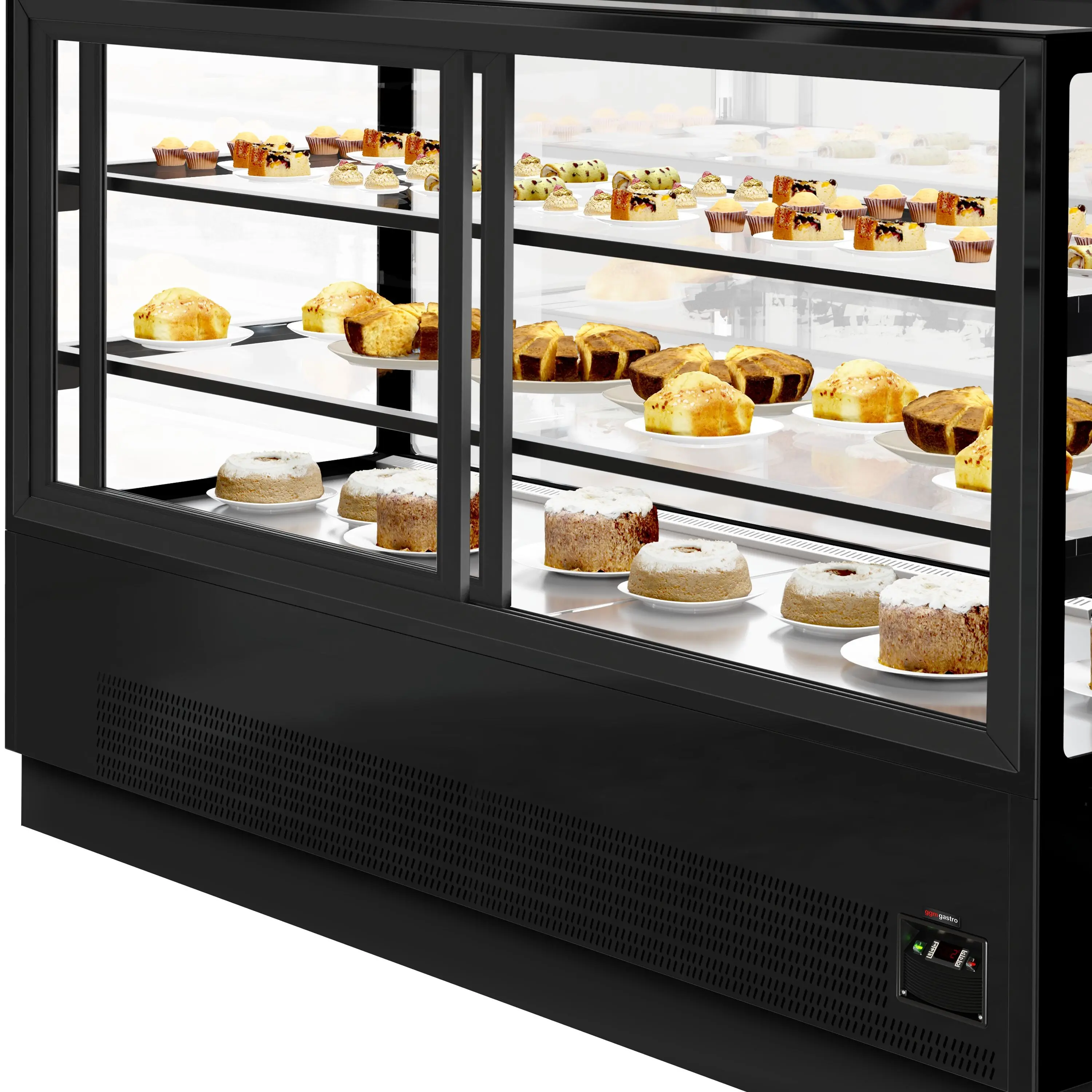 Vitrina frigorifica de patiserie GGM Gastro KTGSF207S (Black) - 4