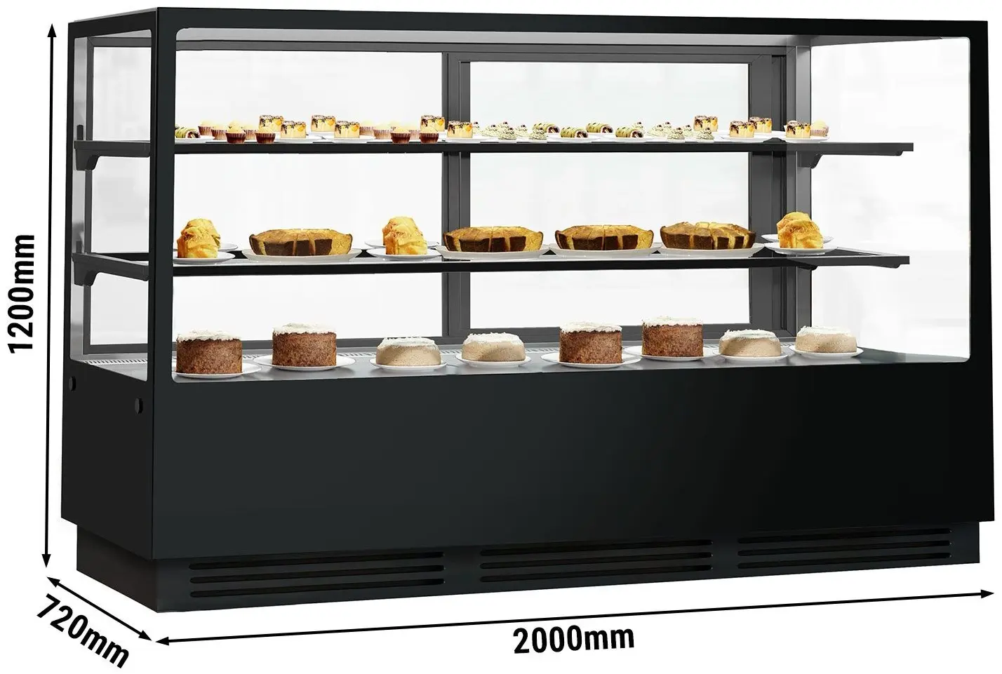 Vitrina frigorifica de patiserie GGM Gastro KTGSF207S (Black) - 9