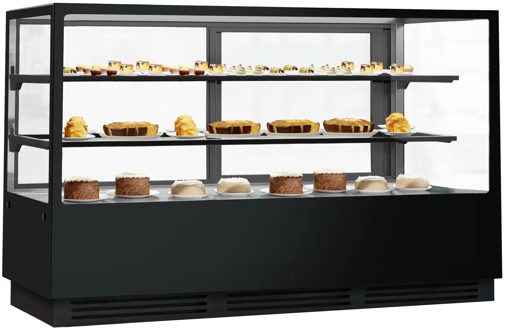Vitrina frigorifica de patiserie GGM Gastro KTGSF207S (Black)