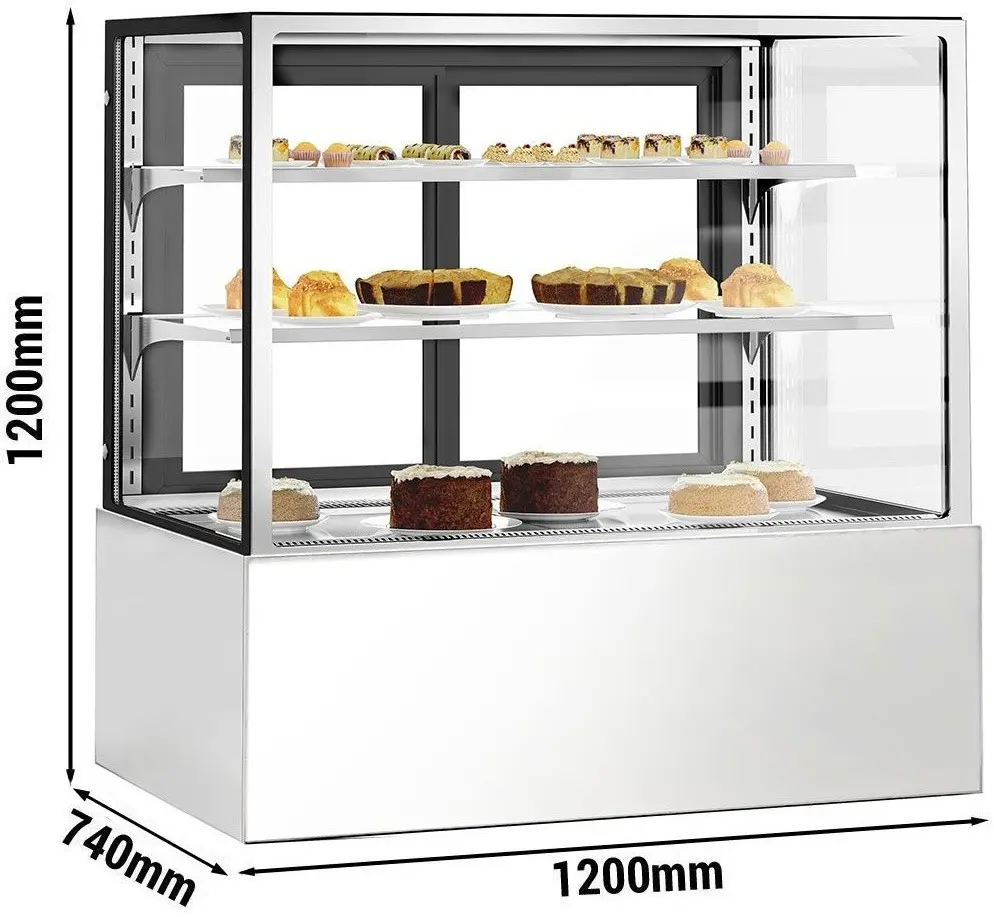 Кондитерская холодильная витрина GGM Gastro KTH12712A (Inox) - 9