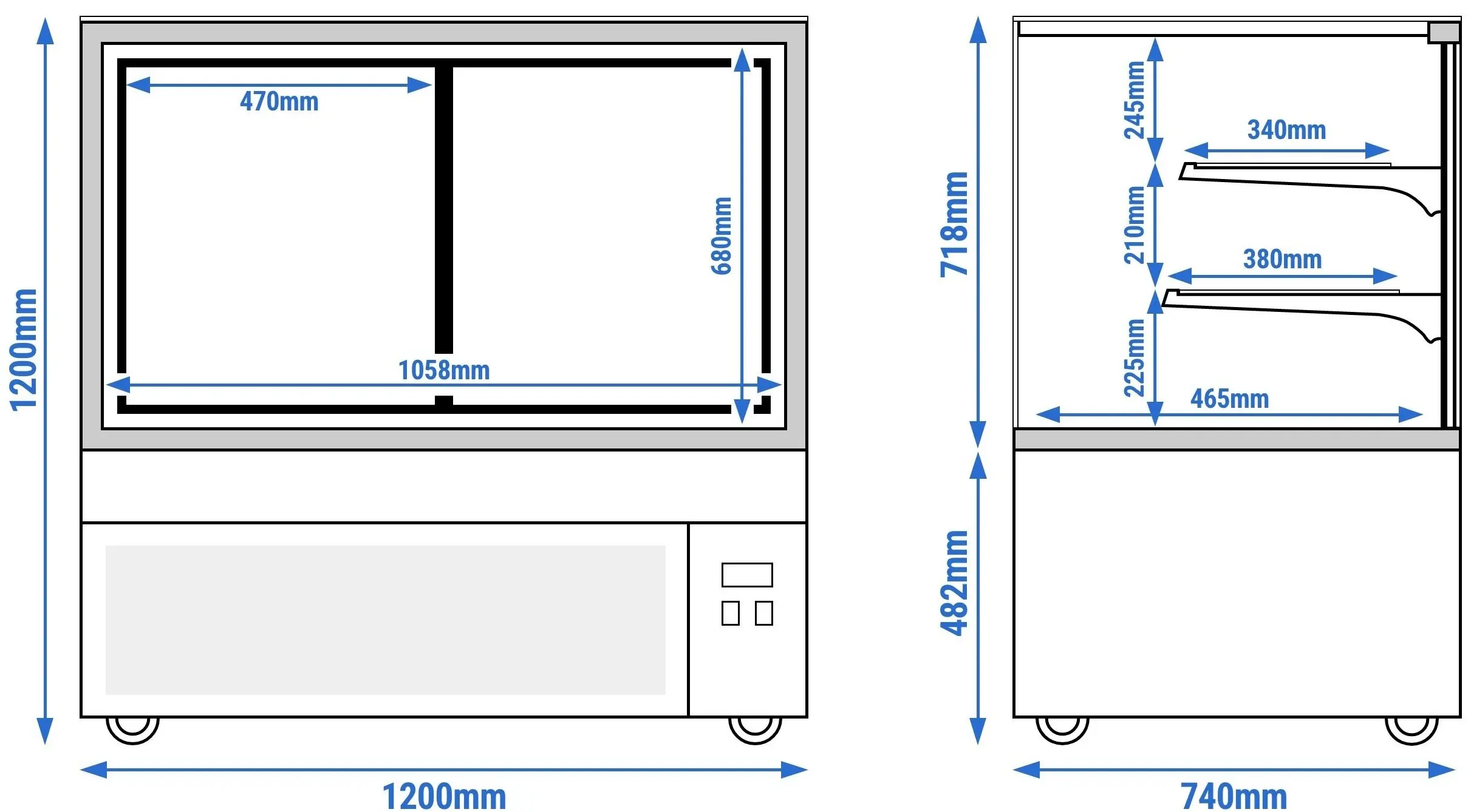 Кондитерская холодильная витрина GGM Gastro KTH12712A (Inox) - 10