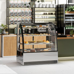 Vitrina frigorifica de patiserie GGM Gastro KTH12713R (Black/Inox) Thumb