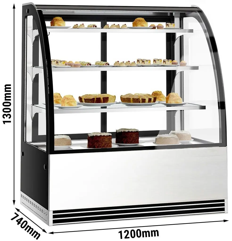 Vitrina frigorifica de patiserie GGM Gastro KTH12713R (Black/Inox) - 10