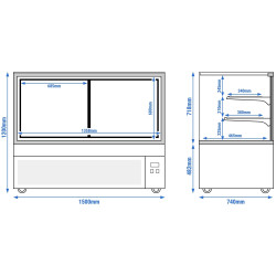 Vitrina frigorifica de patiserie GGM Gastro KTH15712A (Inox) Thumb