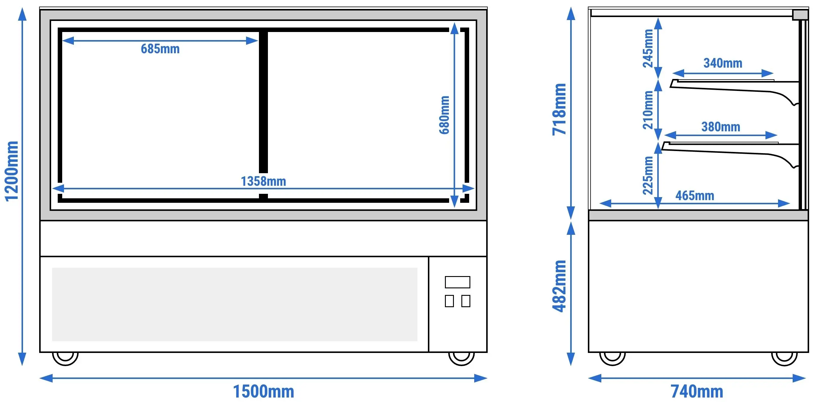 Vitrina frigorifica de patiserie GGM Gastro KTH15712A (Inox) - 10