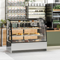 Vitrina frigorifica de patiserie GGM Gastro KTH15713R (Black/Inox) Thumb