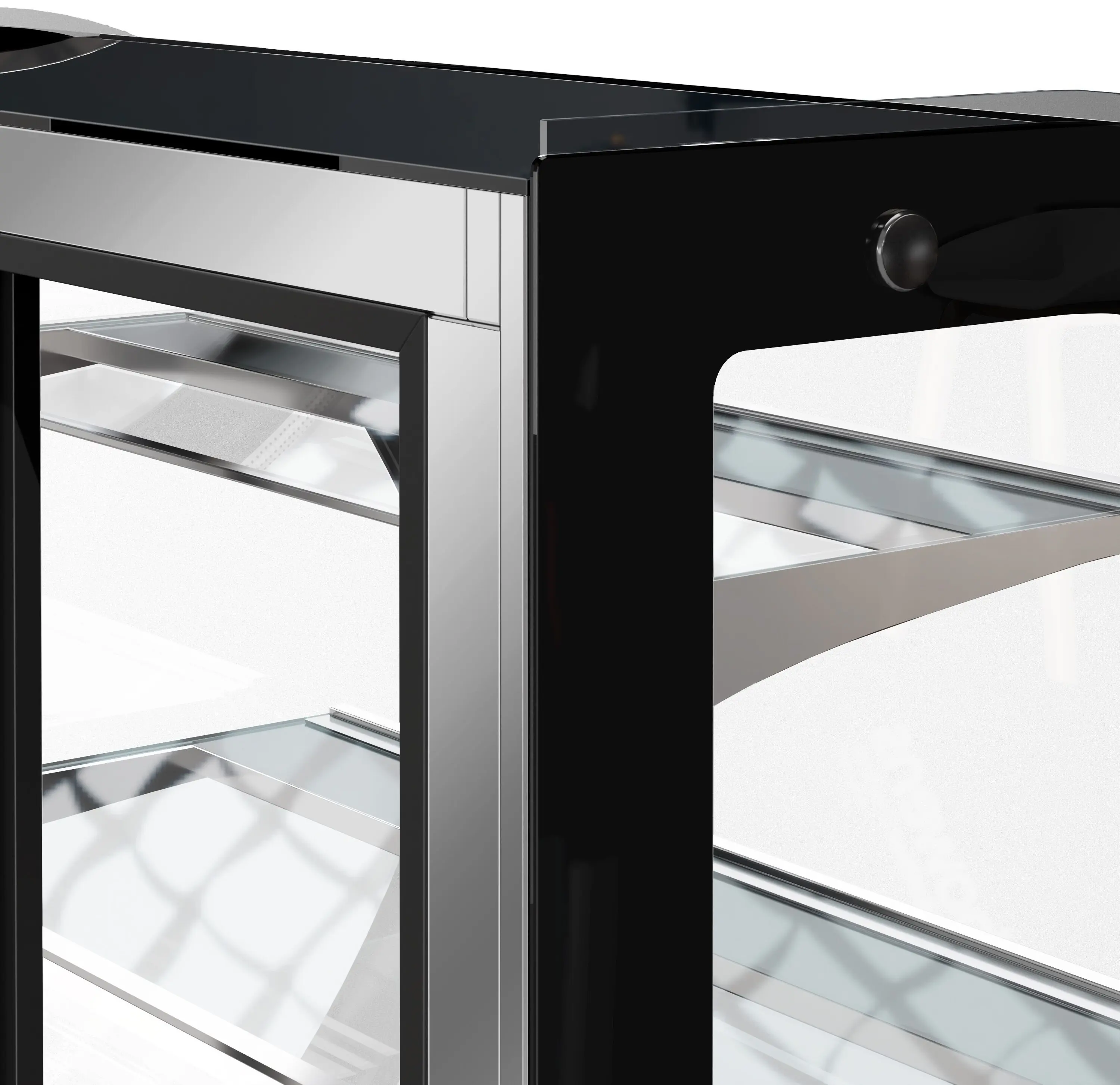Vitrina frigorifica de patiserie GGM Gastro KTH15713R (Black/Inox) - 6
