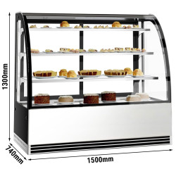 Vitrina frigorifica de patiserie GGM Gastro KTH15713R (Black/Inox) Thumb