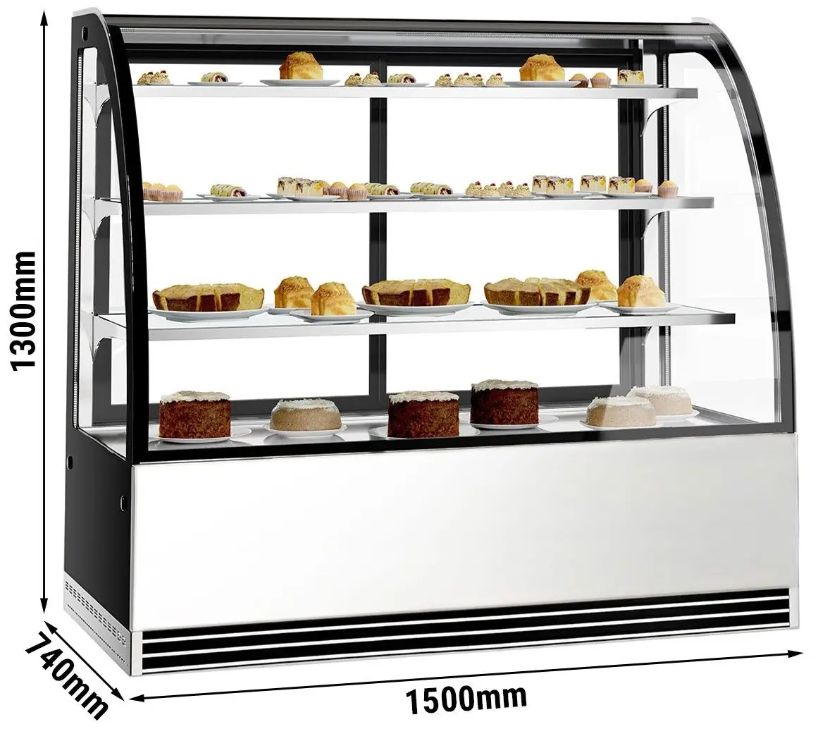 Vitrina frigorifica de patiserie GGM Gastro KTH15713R (Black/Inox) - 10