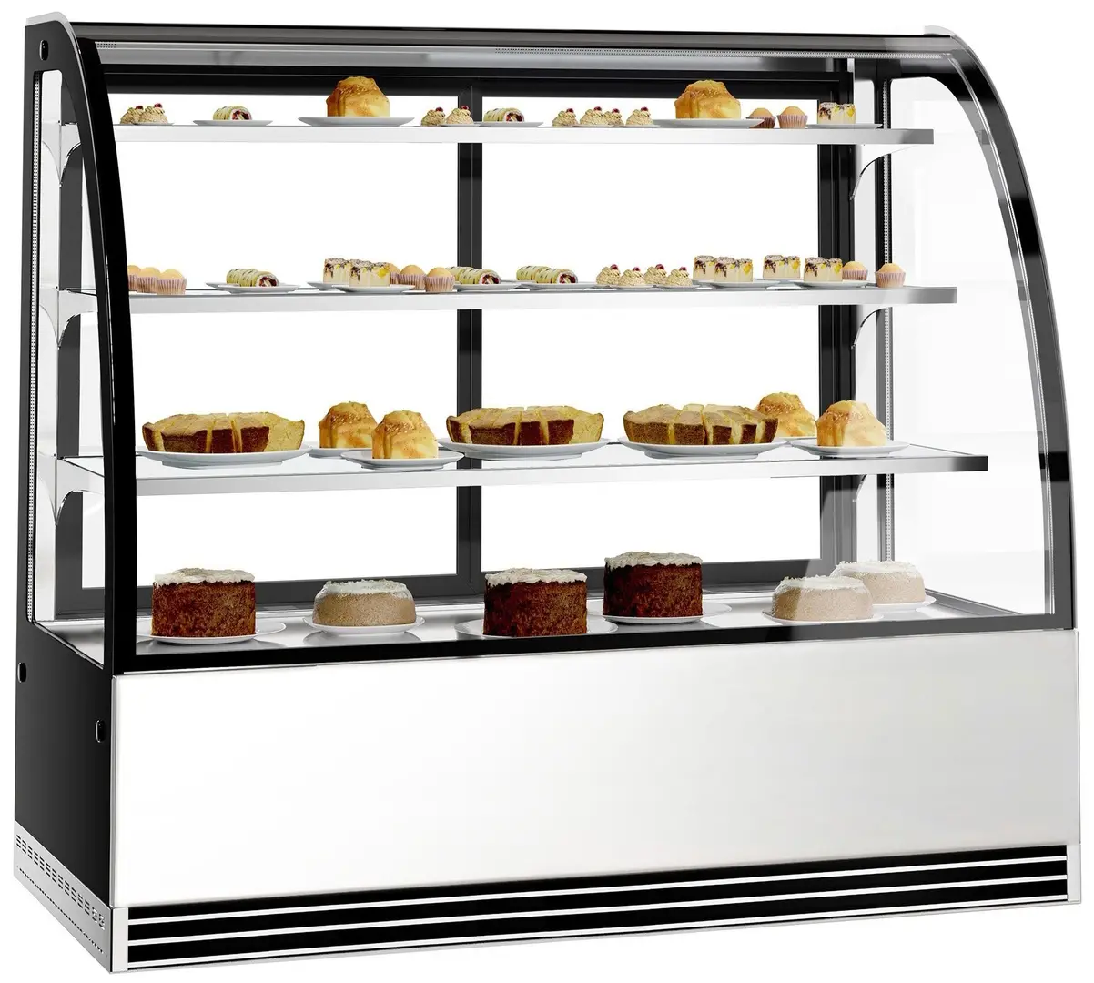 Vitrina frigorifica de patiserie GGM Gastro KTH15713R (Black/Inox)