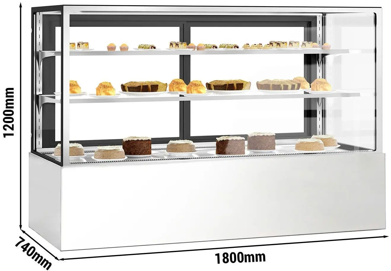 Vitrina frigorifica de patiserie GGM Gastro KTH18712A (Inox) - 9