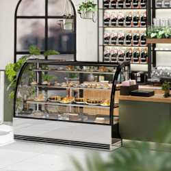 Кондитерская холодильная витрина GGM Gastro KTH18713R (Black/Inox) Thumb