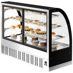 Кондитерская холодильная витрина GGM Gastro KTH18713R (Black/Inox) Thumb