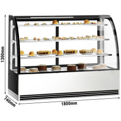 Кондитерская холодильная витрина GGM Gastro KTH18713R (Black/Inox) Thumb