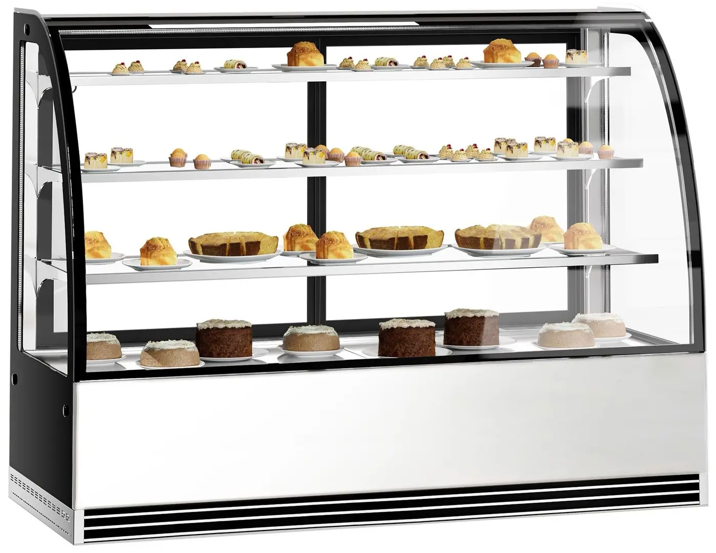 Кондитерская холодильная витрина GGM Gastro KTH18713R (Black/Inox)