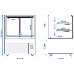 Vitrina frigorifica de patiserie GGM Gastro KTH9712A (Inox) Thumb