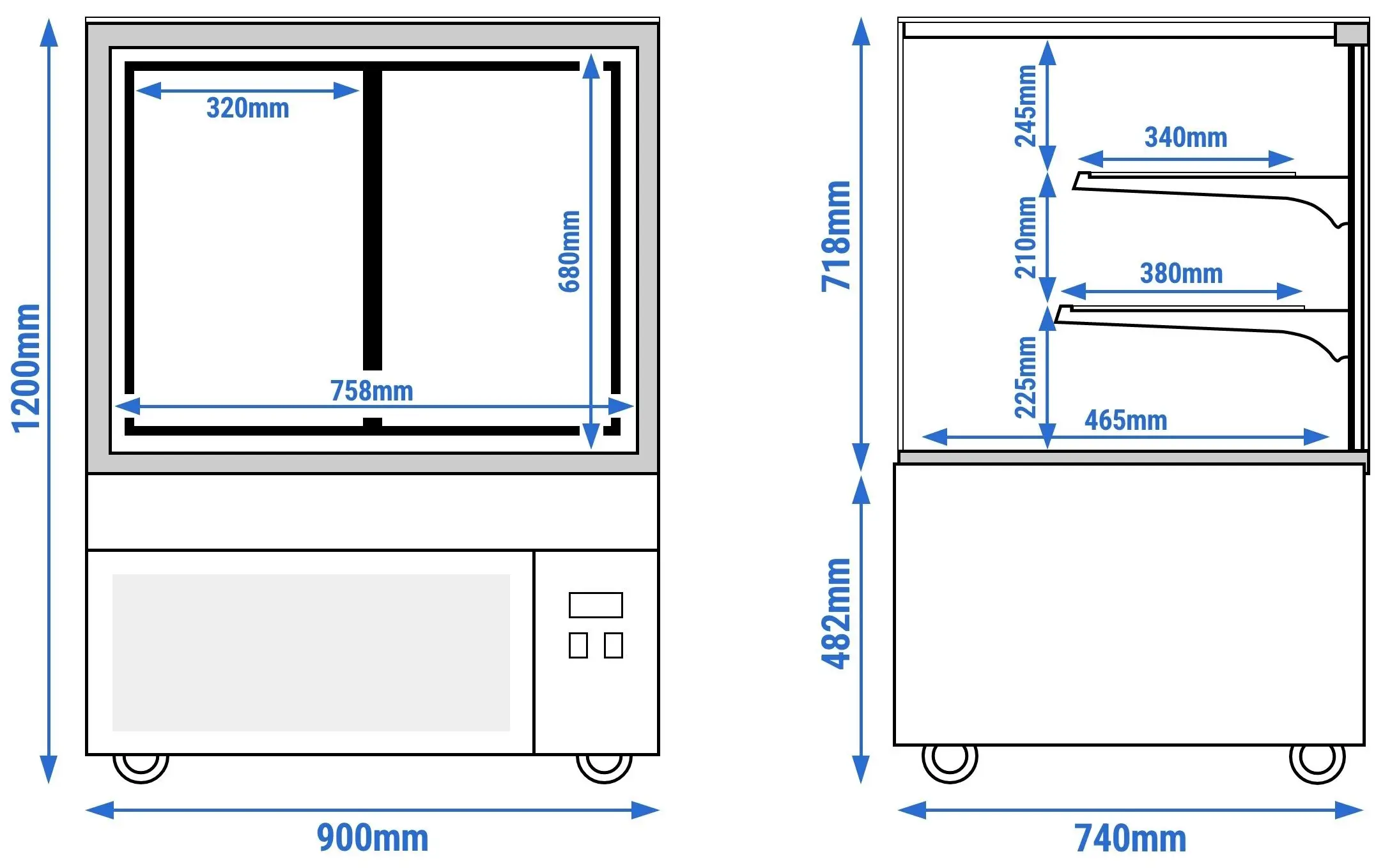Vitrina frigorifica de patiserie GGM Gastro KTH9712A (Inox) - 10