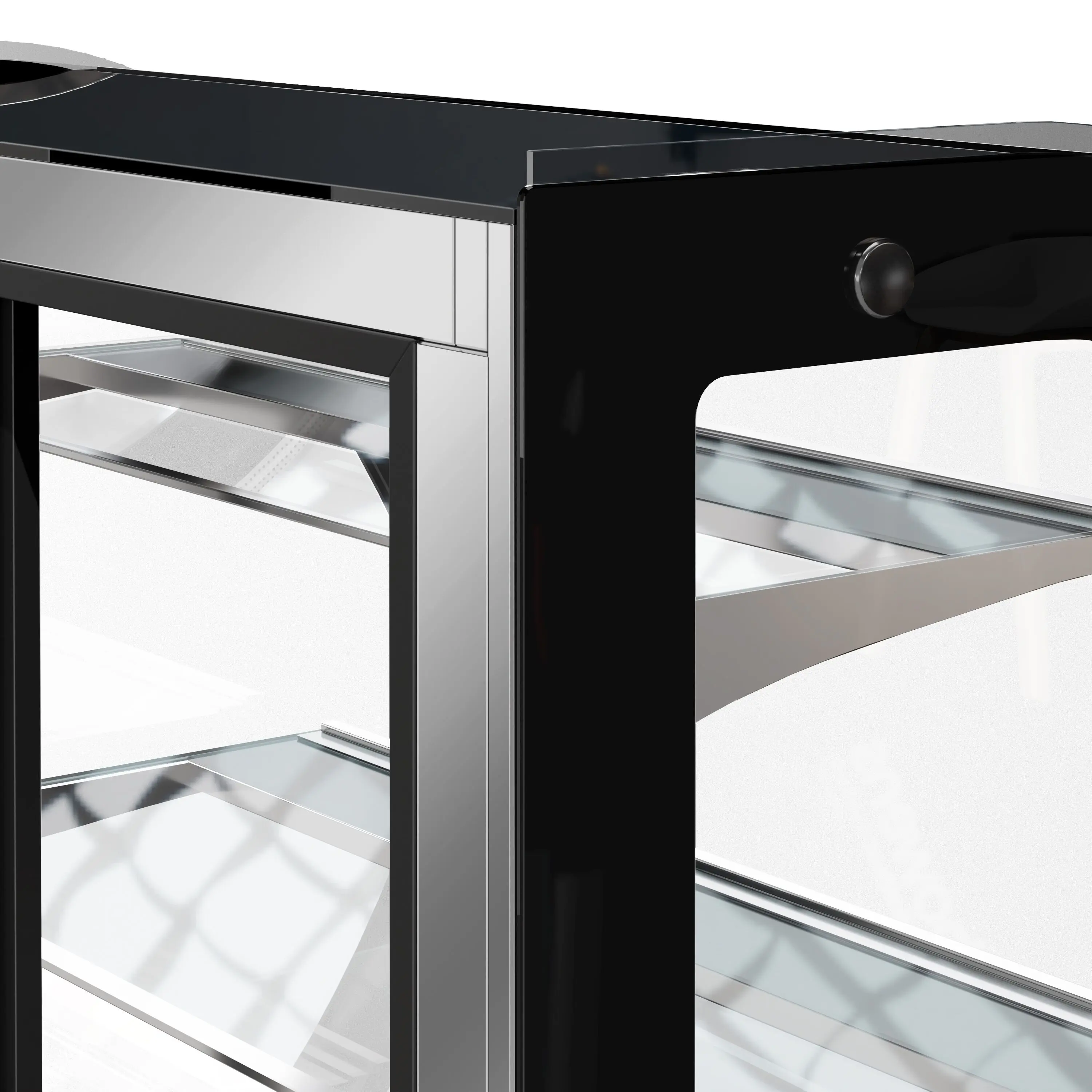 Vitrina frigorifica de patiserie GGM Gastro KTH9713R (Black/Inox) - 6